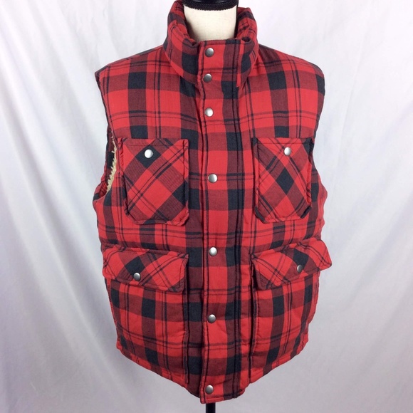 GAP Other - Gap Sherpa Lined Buffalo Plaid Quilted Puffer Vest